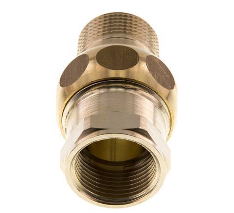 Rp 3/4'' x R 3/4'' F/M Messing Borstnippel 3-delig met Vlakke afdichting 16 Bar