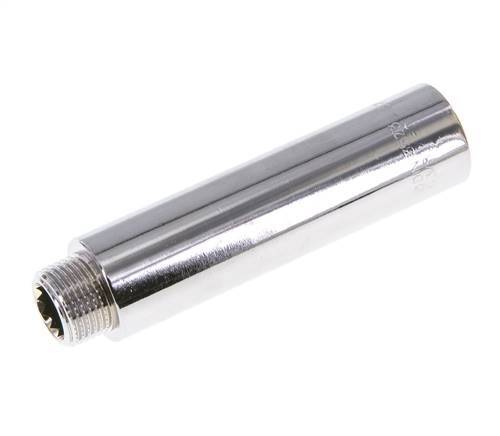 G 3/8'' F/M Verchroomd Messing Verlengstuk DIN 3523 - 80 mm