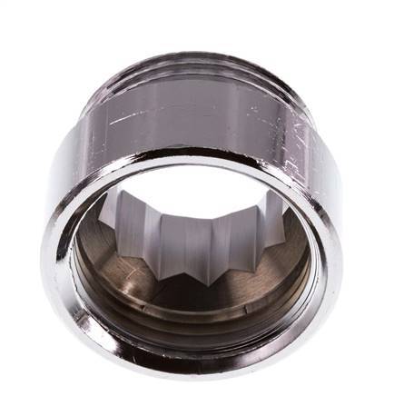 G 1'' F/M Verchroomd Messing Verlengstuk DIN 3523 - 15 mm
