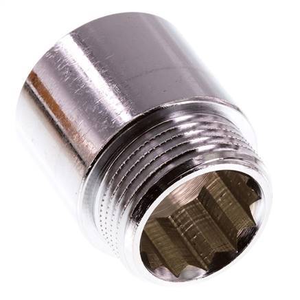 G 1'' F/M Verchroomd Messing Verlengstuk DIN 3523 - 30 mm