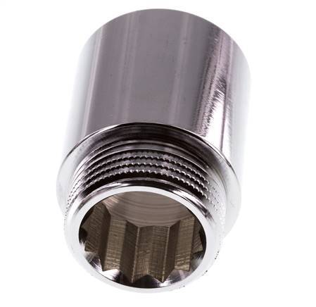G 1'' F/M Verchroomd Messing Verlengstuk DIN 3523 - 40 mm