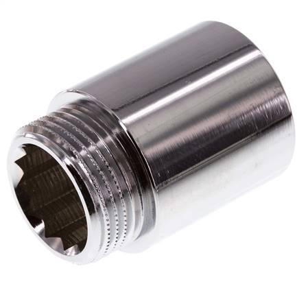 G 1'' F/M Verchroomd Messing Verlengstuk DIN 3523 - 40 mm