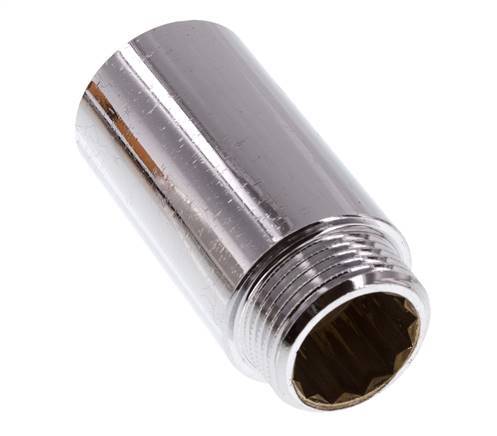 G 1'' F/M Verchroomd Messing Verlengstuk DIN 3523 - 65 mm