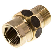Rp 1'' x R 1'' F/M Brass Double Nipple 3-pieces with Flat sealing 16 Bar