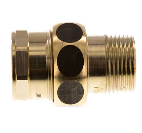 Rp 1'' x R 1'' F/M Messing Borstnippel 3-delig met Vlakke afdichting 16 Bar