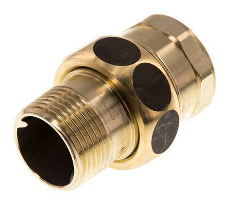 Rp 1'' x R 1'' F/M Messing Borstnippel 3-delig met Vlakke afdichting 16 Bar