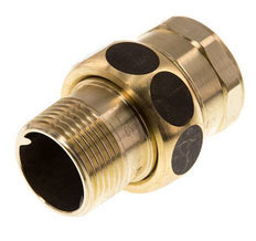 Rp 1'' x R 1'' F/M Messing Borstnippel 3-delig met Vlakke afdichting 16 Bar