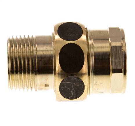 Rp 1'' x R 1'' F/M Messing Borstnippel 3-delig met Vlakke afdichting 16 Bar