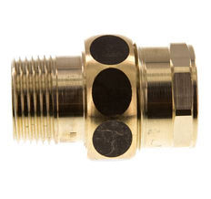 Rp 1'' x R 1'' F/M Messing Borstnippel 3-delig met Vlakke afdichting 16 Bar