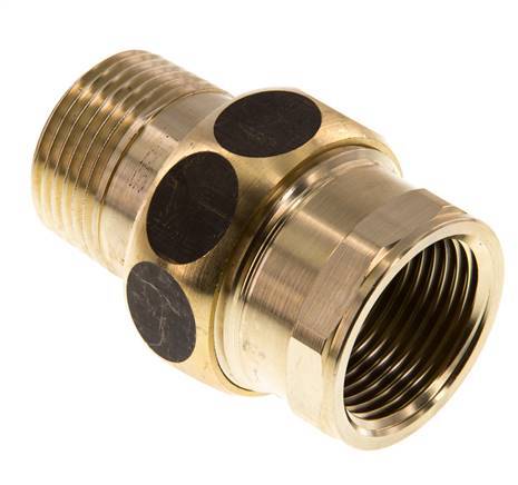 Rp 1'' x R 1'' F/M Messing Borstnippel 3-delig met Vlakke afdichting 16 Bar