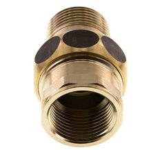 Rp 1'' x R 1'' F/M Messing Borstnippel 3-delig met Vlakke afdichting 16 Bar