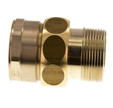 Rp 1 1/2'' x R 1 1/2'' F/M Messing Borstnippel 3-delig met Vlakke afdichting 16 Bar