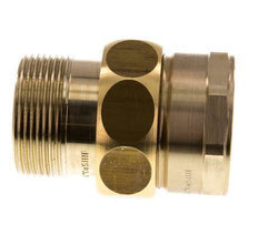 Rp 1 1/2'' x R 1 1/2'' F/M Messing Borstnippel 3-delig met Vlakke afdichting 16 Bar