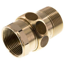 Rp 1 1/4'' x R 1 1/4'' F/M Messing Borstnippel 3-delig met Vlakke afdichting 16 Bar