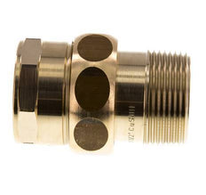 Rp 1 1/4'' x R 1 1/4'' F/M Messing Borstnippel 3-delig met Vlakke afdichting 16 Bar
