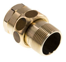 Rp 1 1/4'' x R 1 1/4'' F/M Messing Borstnippel 3-delig met Vlakke afdichting 16 Bar