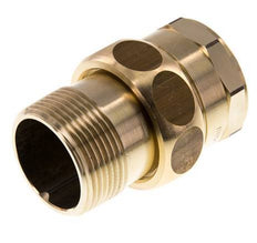 Rp 1 1/4'' x R 1 1/4'' F/M Messing Borstnippel 3-delig met Vlakke afdichting 16 Bar
