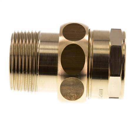 Rp 1 1/4'' x R 1 1/4'' F/M Messing Borstnippel 3-delig met Vlakke afdichting 16 Bar