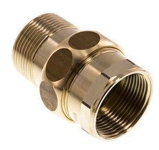 Rp 1 1/4'' x R 1 1/4'' F/M Messing Borstnippel 3-delig met Vlakke afdichting 16 Bar