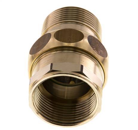 Rp 1 1/4'' x R 1 1/4'' F/M Messing Borstnippel 3-delig met Vlakke afdichting 16 Bar