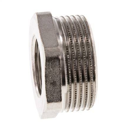 G 3/4'' x G 1 1/4'' F/M Vernikkeld Messing Verloopring 16 Bar
