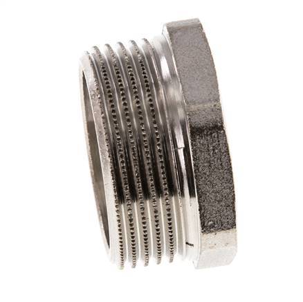 G 3/4'' x G 1 1/4'' F/M Vernikkeld Messing Verloopring 16 Bar