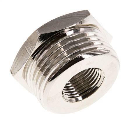 G 3/8'' x G 1'' F/M Vernikkeld Messing Verloopring 16 Bar