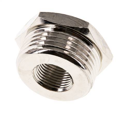 G 3/8'' x G 1'' F/M Vernikkeld Messing Verloopring 16 Bar