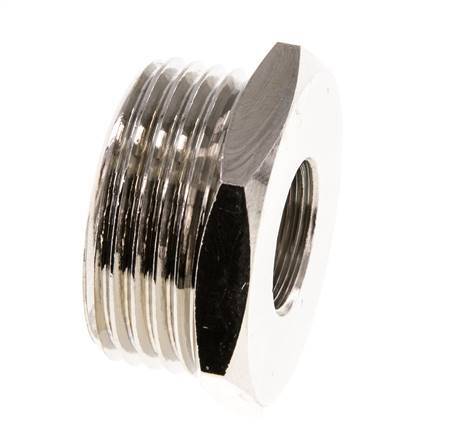 G 3/8'' x G 1'' F/M Vernikkeld Messing Verloopring 16 Bar