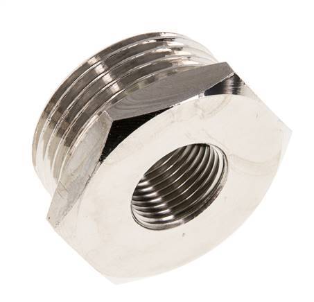 G 3/8'' x G 1'' F/M Vernikkeld Messing Verloopring 16 Bar