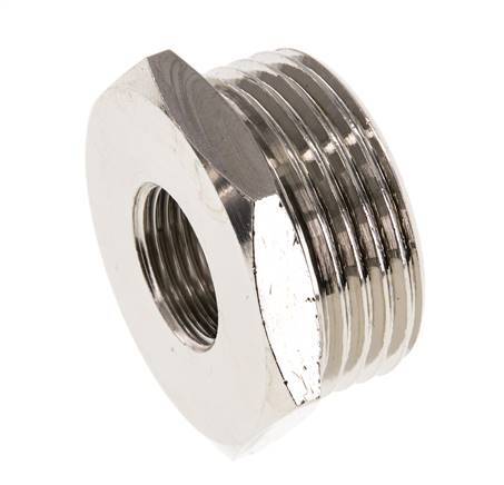 G 3/8'' x G 1'' F/M Vernikkeld Messing Verloopring 16 Bar