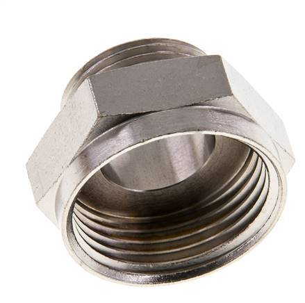 G 1'' x G 3/4'' F/M Vernikkeld Messing Verloopring 16 Bar