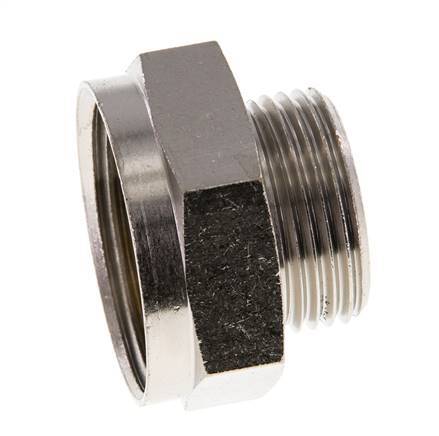 G 1'' x G 3/4'' F/M Vernikkeld Messing Verloopring 16 Bar