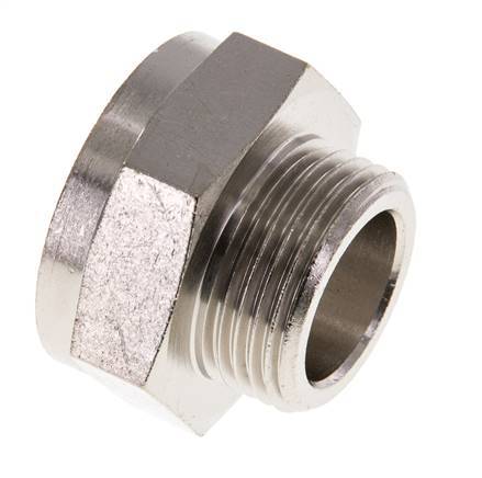 G 1'' x G 3/4'' F/M Vernikkeld Messing Verloopring 16 Bar