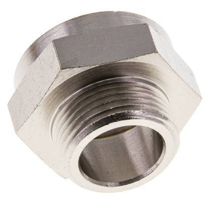 G 1'' x G 3/4'' F/M Vernikkeld Messing Verloopring 16 Bar