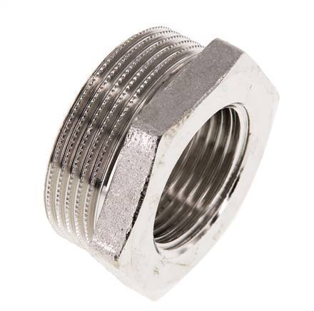 G 1'' x G 1 1/2'' F/M Vernikkeld Messing Verloopring 16 Bar