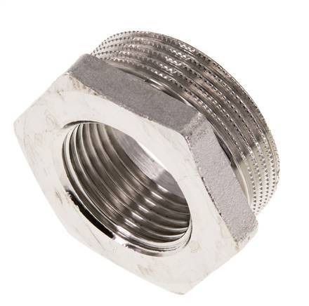 G 1'' x G 1 1/2'' F/M Vernikkeld Messing Verloopring 16 Bar
