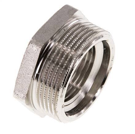G 1'' x G 1 1/2'' F/M Vernikkeld Messing Verloopring 16 Bar