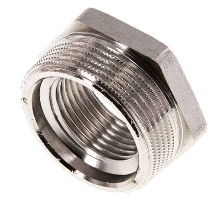 G 1'' x G 1 1/2'' F/M Vernikkeld Messing Verloopring 16 Bar
