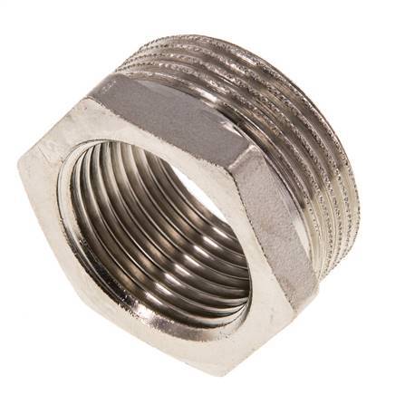 G 1'' x G 1 1/4'' F/M Vernikkeld Messing Verloopring 16 Bar