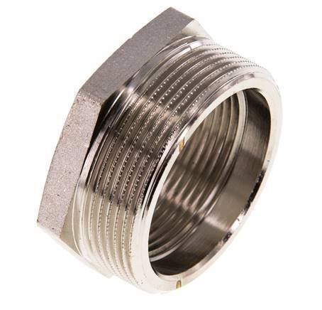 G 1 1/2'' x G 2'' F/M Vernikkeld Messing Verloopring 16 Bar