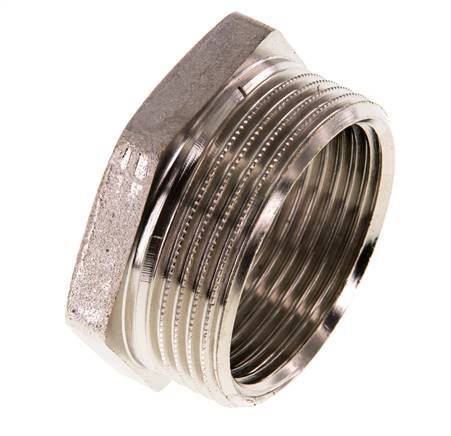 G 1 1/4'' x G 1 1/2'' F/M Vernikkeld Messing Verloopring 16 Bar