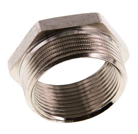 G 1 1/4'' x G 1 1/2'' F/M Vernikkeld Messing Verloopring 16 Bar