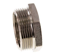 G 1 1/4'' x G 1 1/2'' F/M Vernikkeld Messing Verloopring 16 Bar