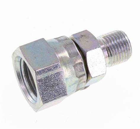 G 1/4'' x G 1/8'' F/M Zinc plated Steel Reducing Adapter 400 Bar - Hydraulic