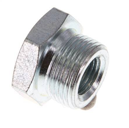 G 1/4'' x M22x1.5 F/M Verzinkt Stalen Verloopring 250 Bar - Hydrauliek