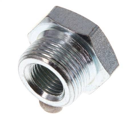 G 1/4'' x M22x1.5 F/M Verzinkt Stalen Verloopring 250 Bar - Hydrauliek