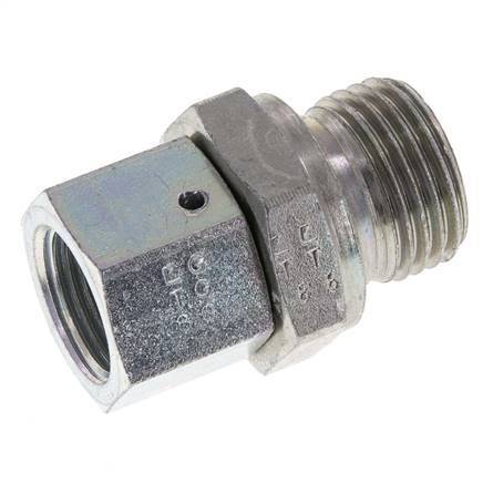 G 3/8'' x G 1/2'' F/M Zinc plated Steel Reducing Adapter 350 Bar - Hydraulic