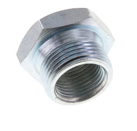 G 3/8'' x M22x1.5 F/M Verzinkt Stalen Verloopring 250 Bar - Hydrauliek