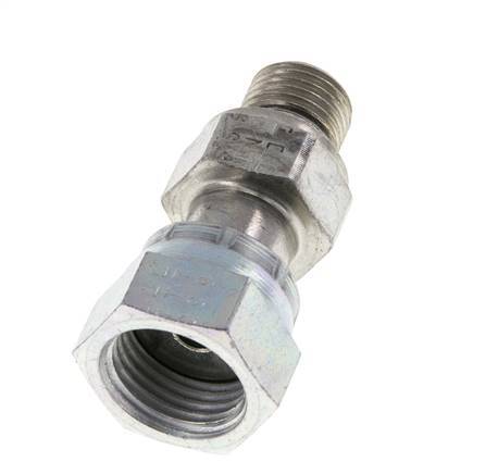 UN 11/16''-16 x G 1/4'' F/M Zinc plated Steel Reducing Adapter ORFS 630 Bar - Hydraulic